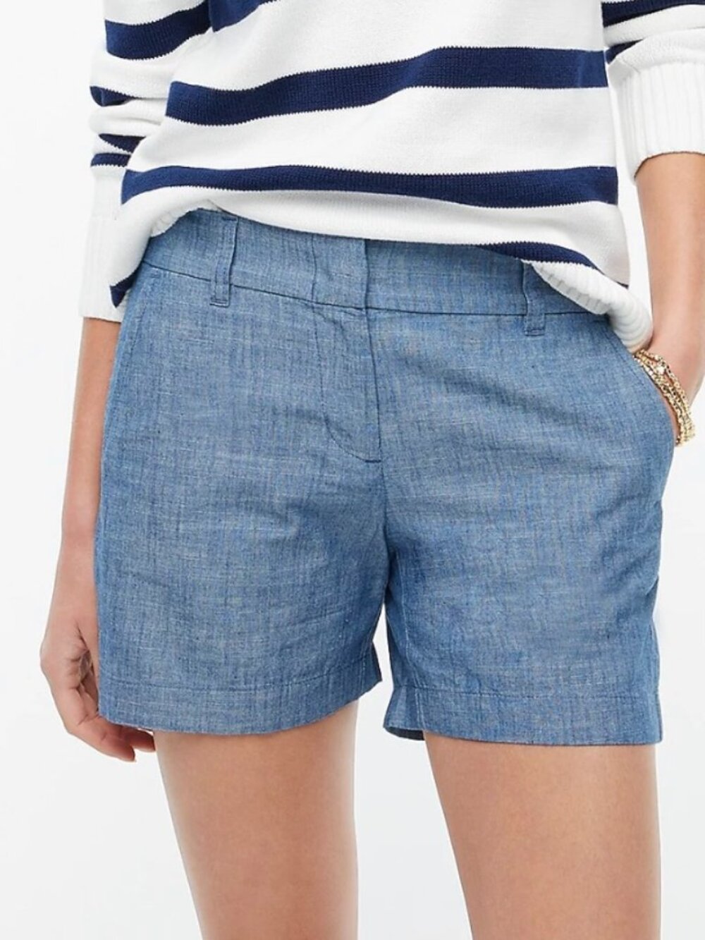 J. Crew Classic Chambray 5" Shorts, Size 4